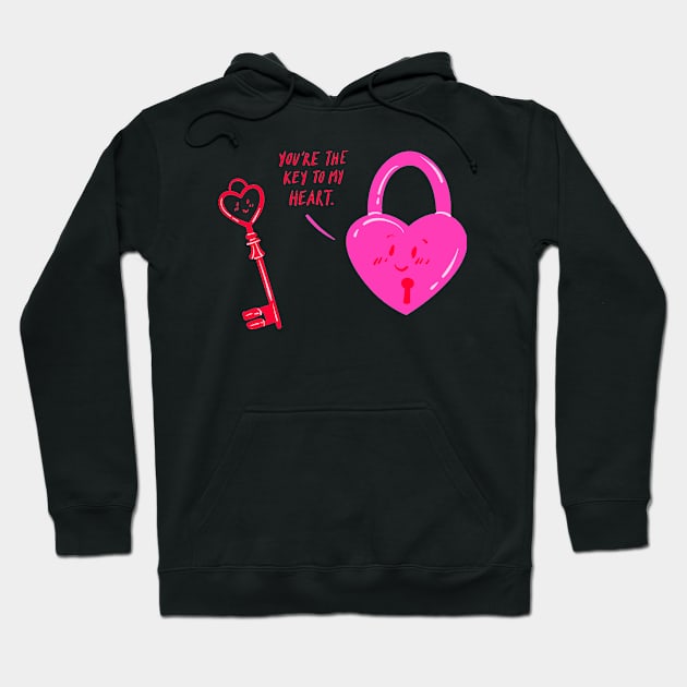You Are The Key To My Heart Hoodie by blueberrytheta